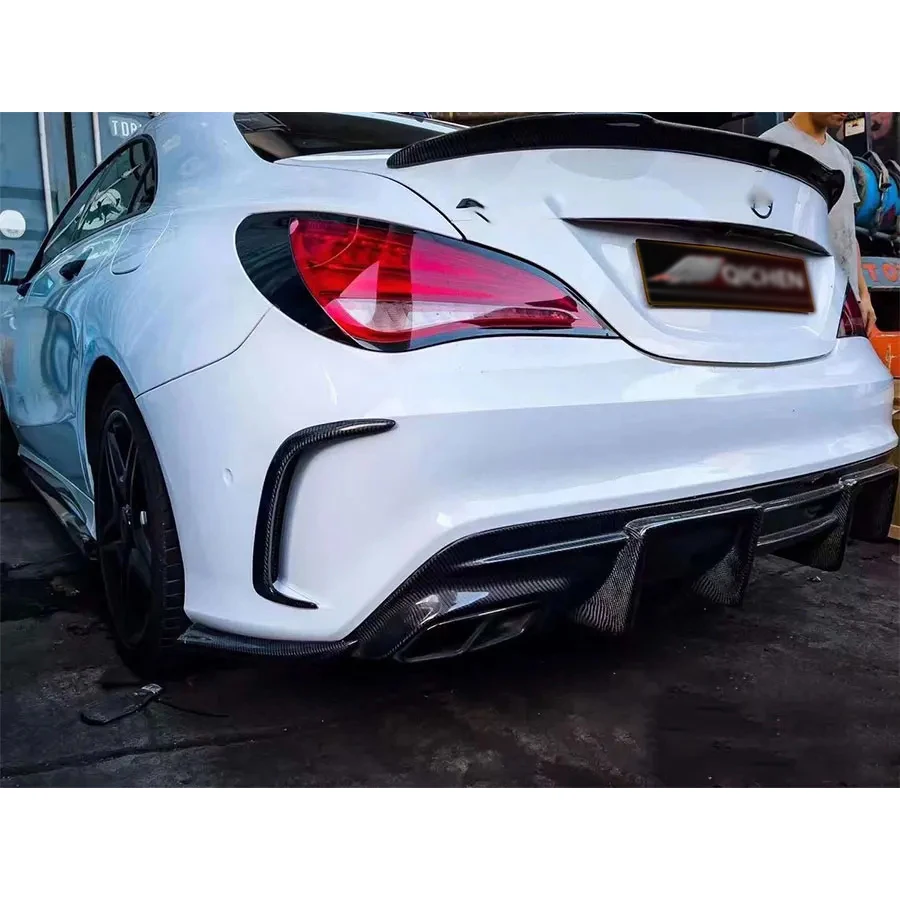 Фото Для Mercedes Benz CLA Class W117 CLA45 CLA260 CLA200 Бампер из углеродного волокна, нож для ветра, противотуманная фара, вентиляционное отверстие, декоративная полоса, комплект кузова №5