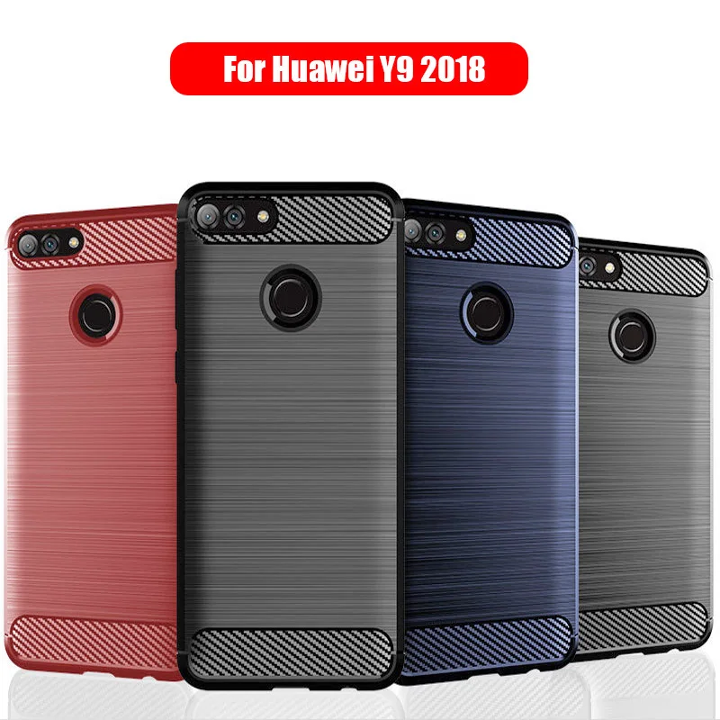 

Case for Huawei Y9 2018, TPU Silicone Soft Case Cover Black Blue Red