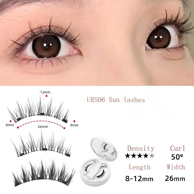 Магнитные накладные ресницы Цельная коробка натуральных мягких магнитных