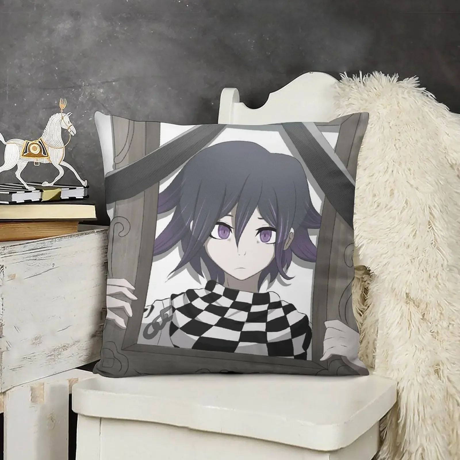 Подушка Kokichi Ouma в рамке рождественская подушка для дома наволочки кровати