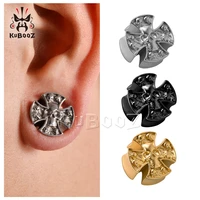 kubooz unique stainless steel cross skull ear gauges tunnels body jewelry piercing earring plugs expanders stretchers 2pcs