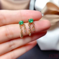 100%925 sterling silver emerald cut emerald earrings white gold stud wedding party fine jewelry wholesale