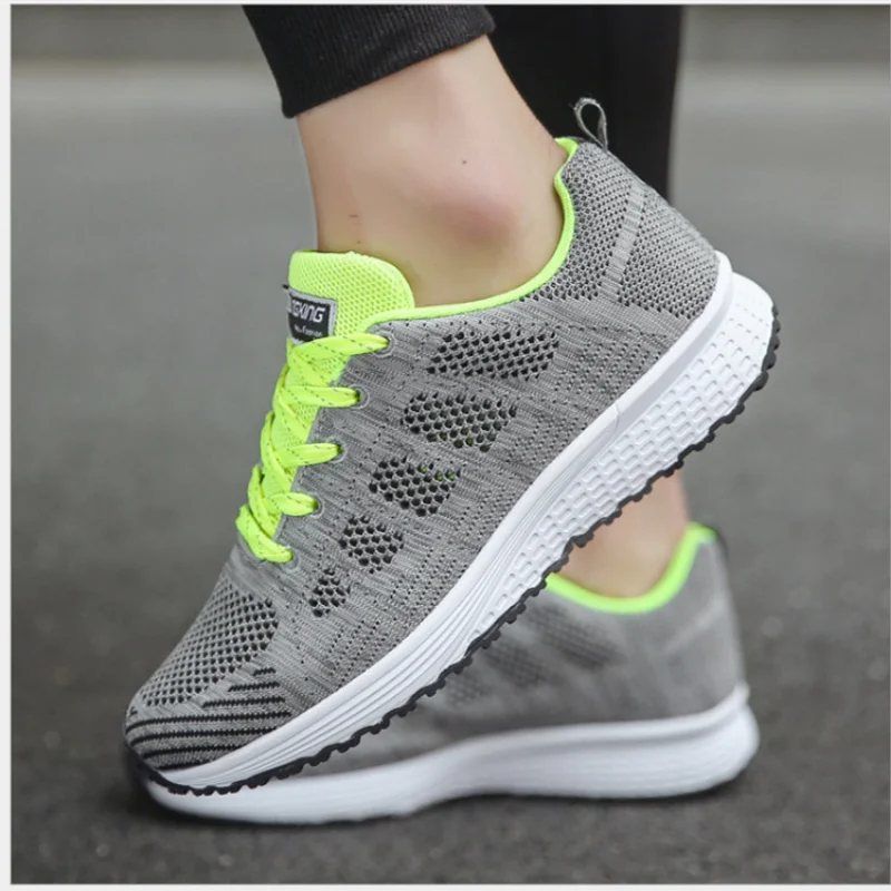 

Plus Size 44 Women Sneakers 2022 Flying-weaving Breathable Flats Female Casual Walking Shoes Autumn Student Running Sports Shoes