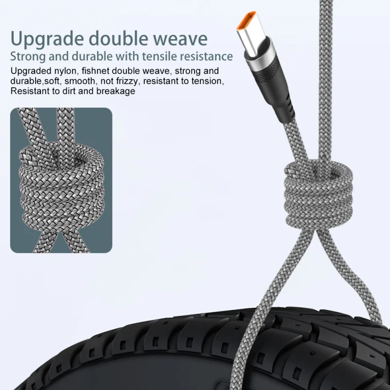 6A Extended USB TYPE-C Cable Braided Data Cable for Samsung Huawei Xiaomi Switch Sony PS5 TYPE-C 8m 5m 3m 2m 1.5m 1m Cable