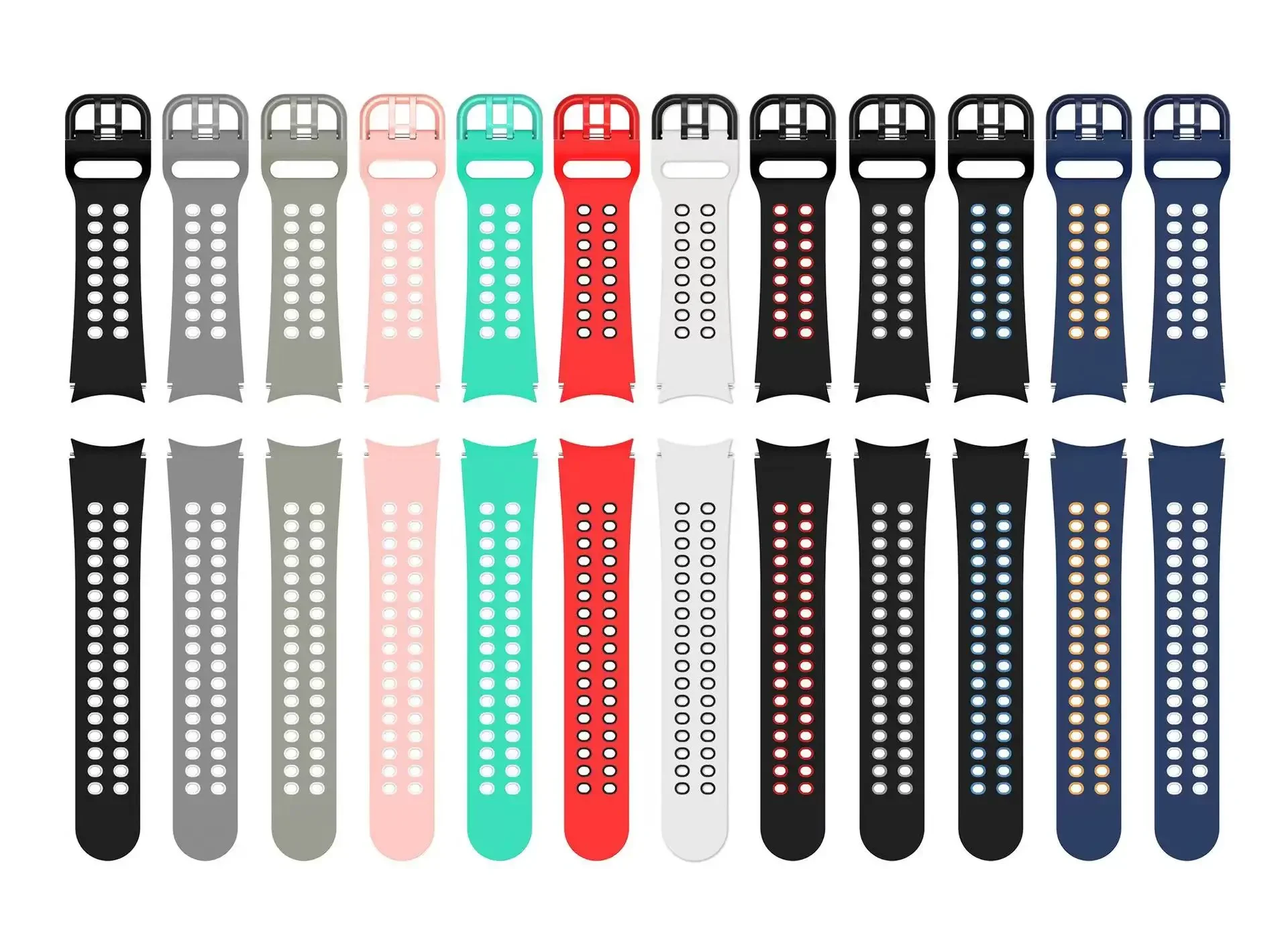 Фото Силиконовый ремешок для Samsung Galaxy Watch 7/6/5/4 40 мм 44 мм, дышащий ремешок для Galaxy Watch 6/4 Classic 43/47 мм 42/46 мм №2