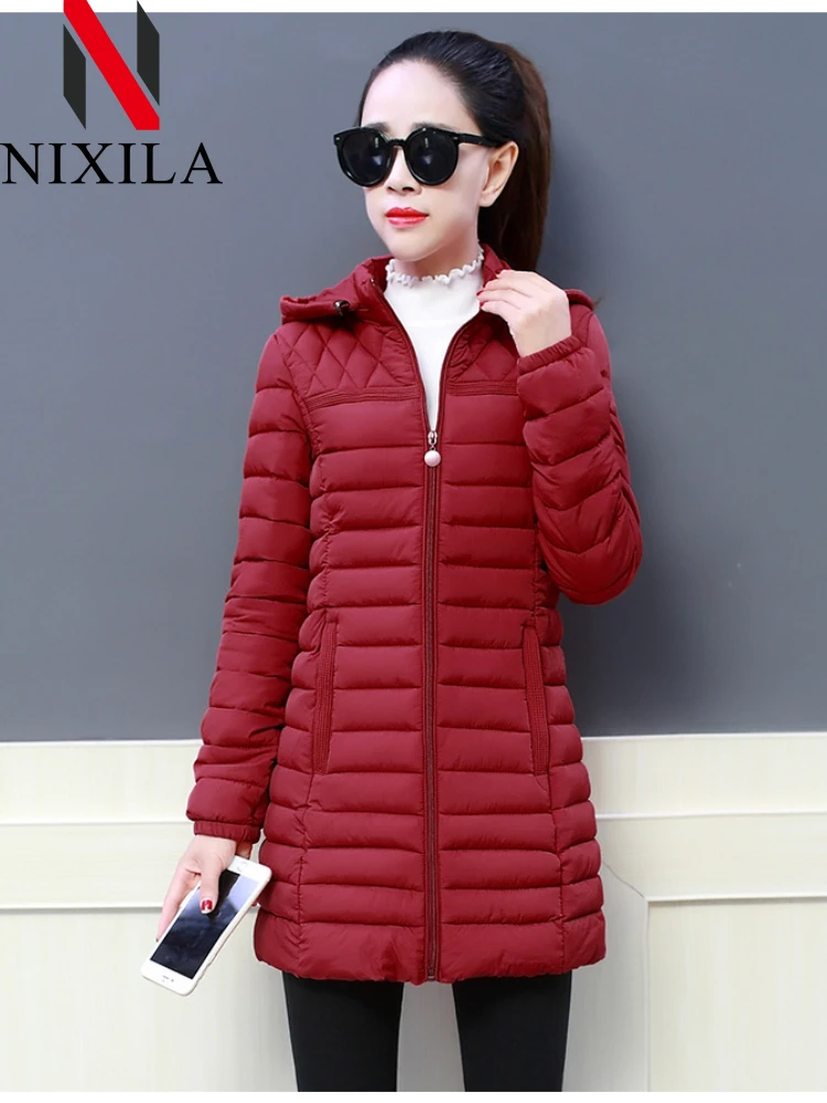 Новое зимнее пальто женская элегантная теплая куртка длинные парки в корейском