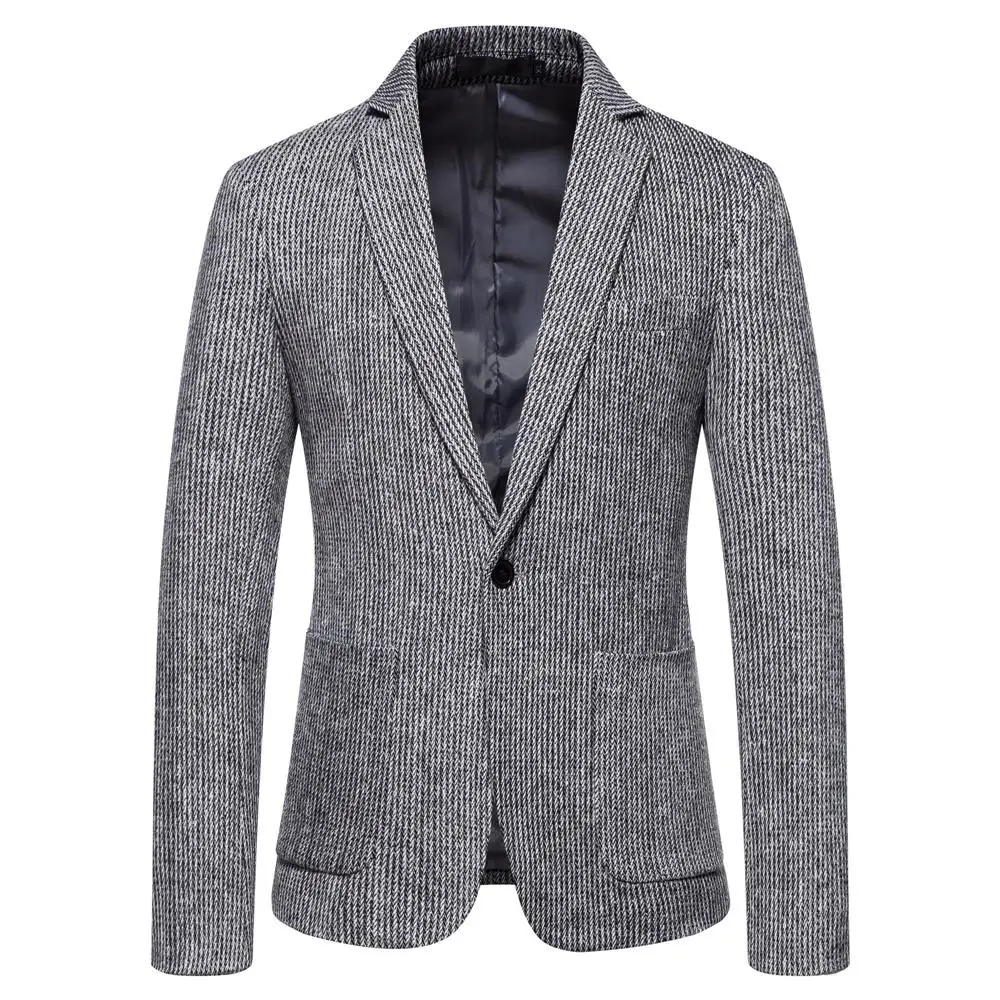 

Mens Herringbone Tweed Blazers Stylish British Wool Blend Suit Blazer Jacket Brand Men Business Casual Jackets Terno Masculino