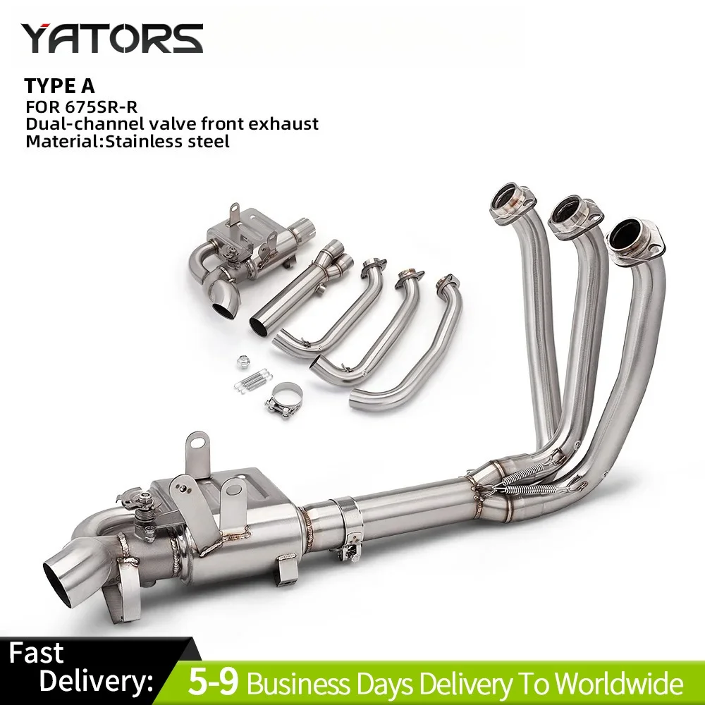 

Для CFMOTO 675SR 675SR-R: Замена глушителя OEM, интегрированная полная система с передним клапаном для выхлопных труб CFMOTO 675SR