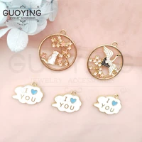 10pcs alloy jewelry accessories cartoon garland cat flying crane earring pendant diy keychain bracelet pendant earring charms
