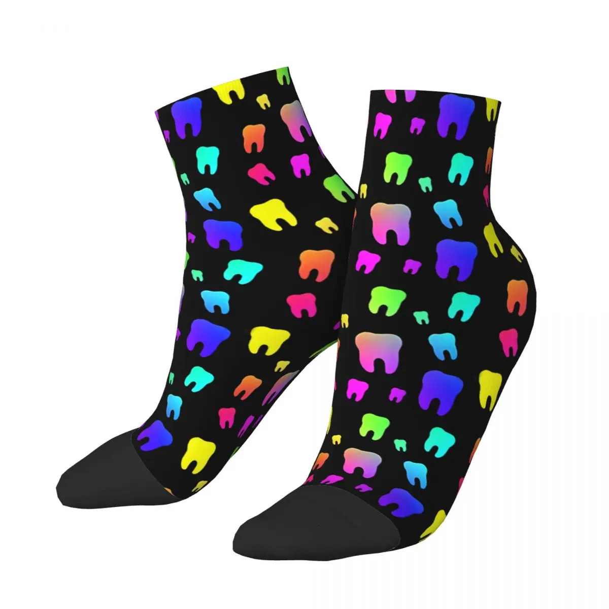 

Rainbow Teeth Men's Ankle Socks LGBTQ Pride Unisex Hip Hop Pattern Printed Crazy Low Sock Gift