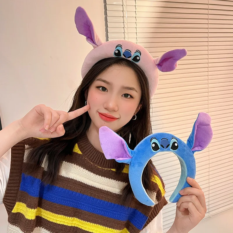 Kawaii Stitch повязка на голову аниме мультфильм синий розовый милая плюшевая милые