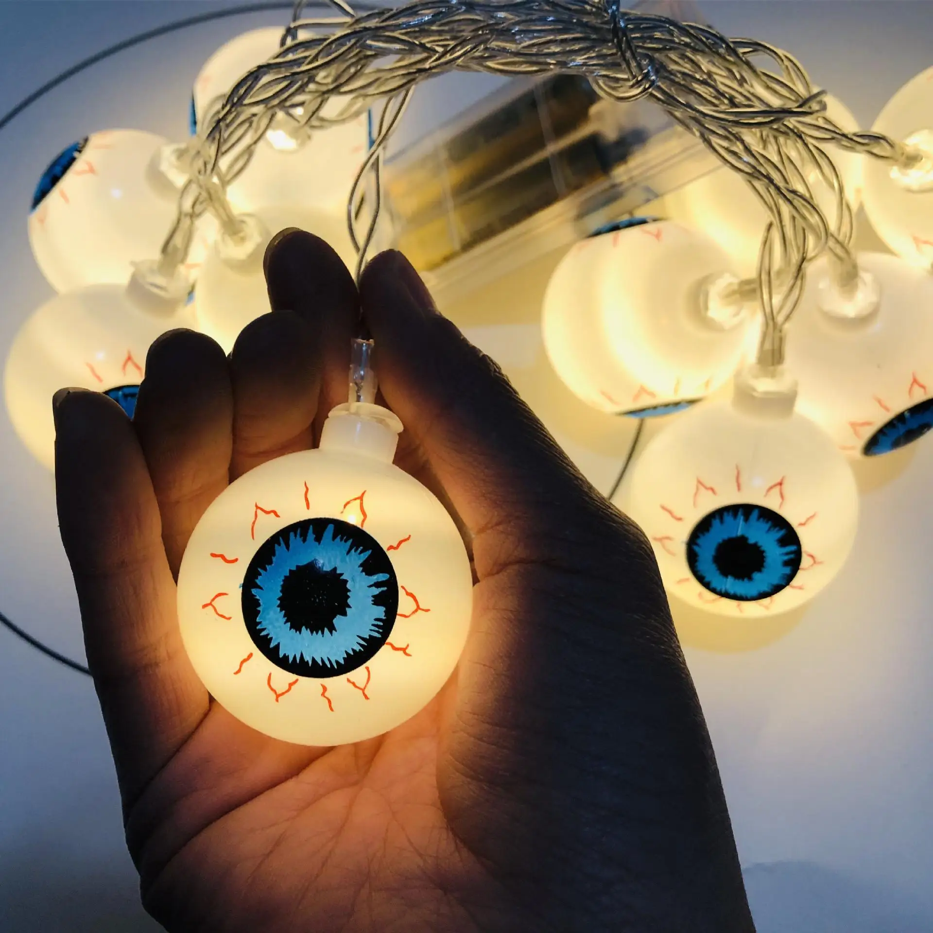 

СВЕТОДИОДНАЯ Гирлянда для Хэллоуина в виде тыквы, призрака, глазного яблока, черепа, ужаса, карнавала, вечеринки, двора, праздничное украшен...