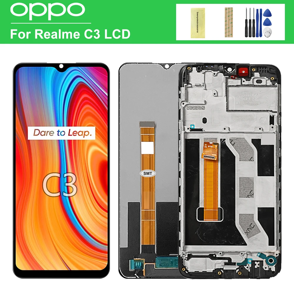 

Оригинальный ЖК-дисплей 6,5 дюйма для Realme C3 RMX2027 RMX2021 с рамкой дигитайзер сенсорный экран для OPPO Realme C3 Замена дисплея