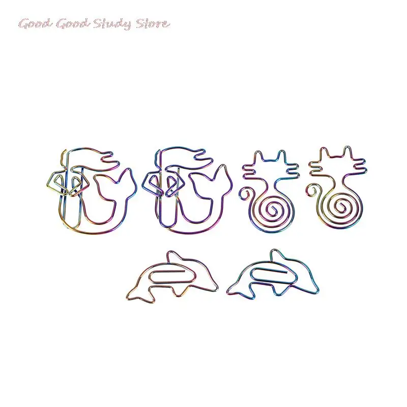 

New 8Pcs/lot Cute Rainbow Clips Bookmark Planner Tools Scrapbooking Tools Memo Clip Metal Binder Paperclip