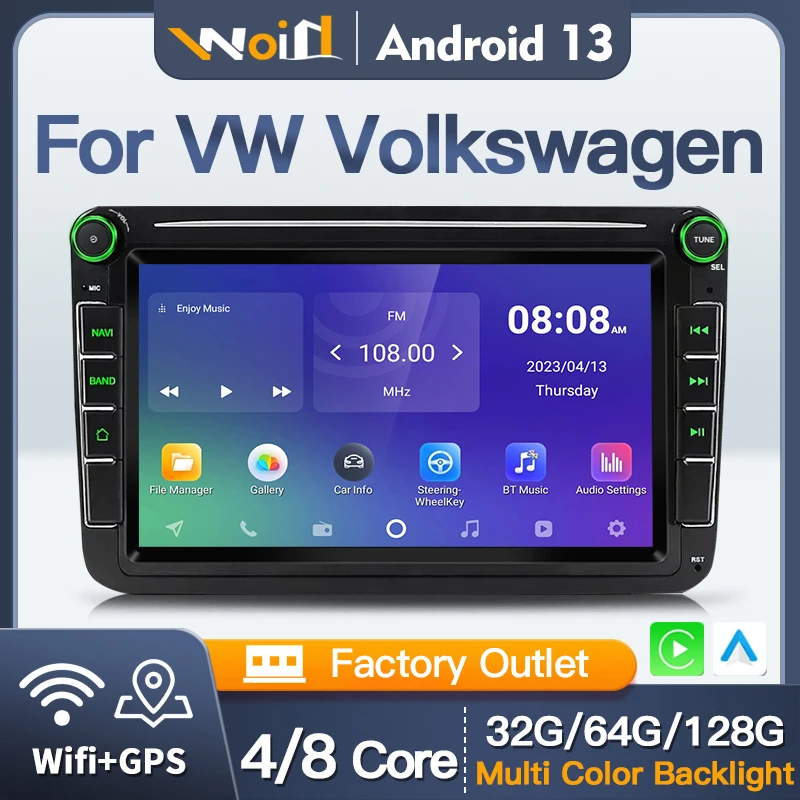 Android Auto Carplay Stereo 8 &quot2Din для VW Volkswagen Skoda Octavia Golf 5 6 Touran Passat B6 Polo Jetta с радио и GPS BT