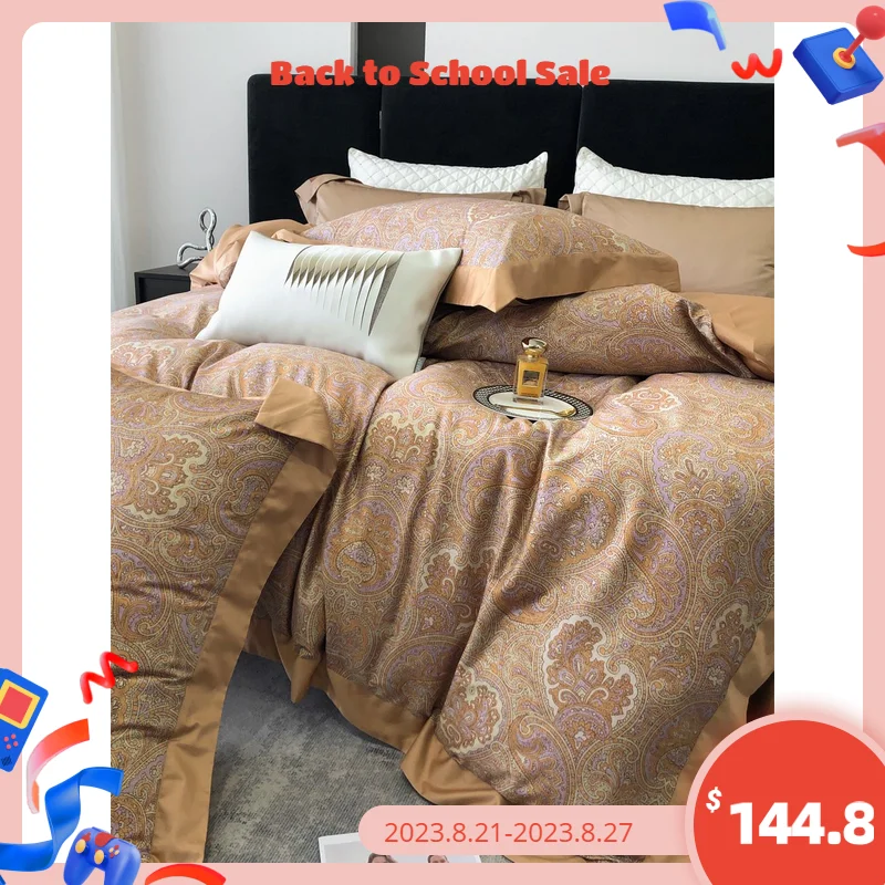 

Mild Luxury Retro European-Style Cotton Four Seasons Printed Quilt Cover Bedding