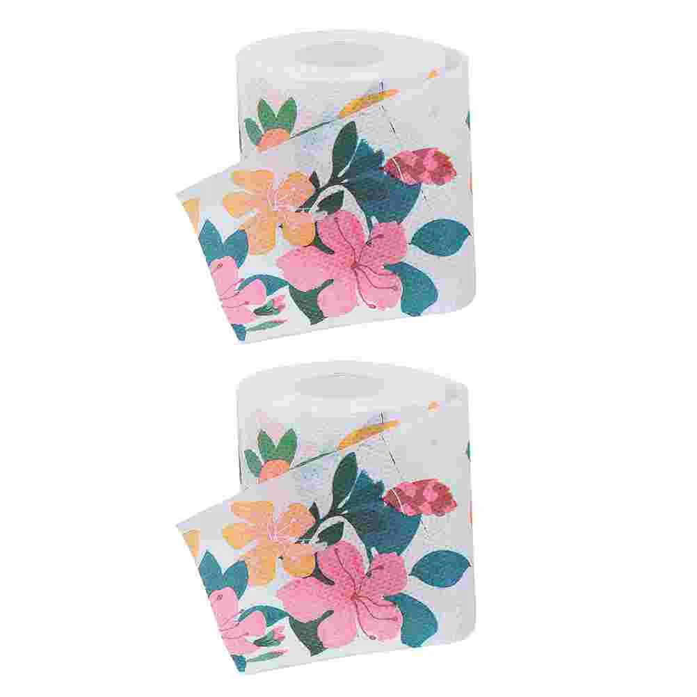 

Paper Toilet Tissue Roll Bathroom Funny Printed Napkin Novelty Gag Gift Facial Home Tissues Prank Printing Flower Napkins