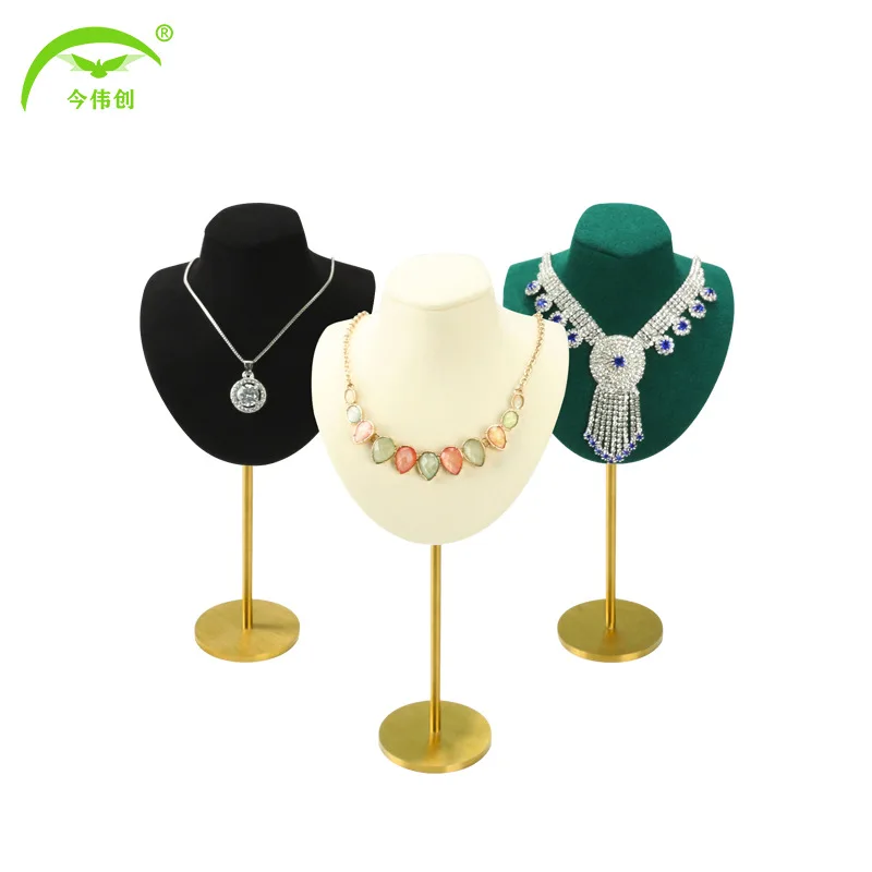 New metal mannequin jewelry stand portrait jewelry display stand neck display props hanging necklace display stand in stock