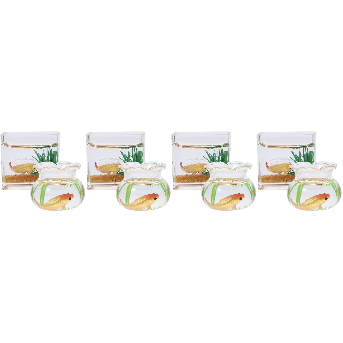 

8 Wear-resistant Miniature Tanks Desktop Tank Models Glass Bowls Decors