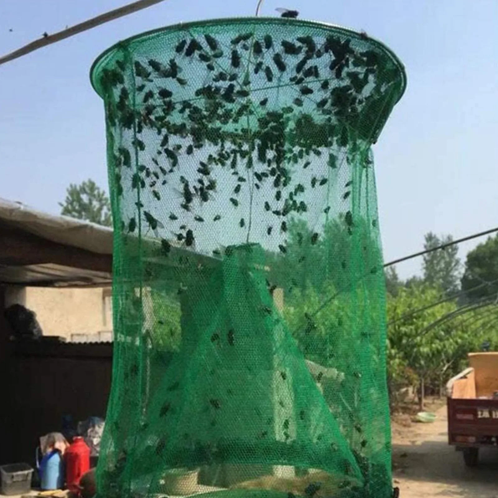 

1/4 Pcs Catching Summer Hanging Cages Farm Mesh Reusable Fly Trap Garden Portable Pest Control Easy Use Outdoor Ranch Foldable