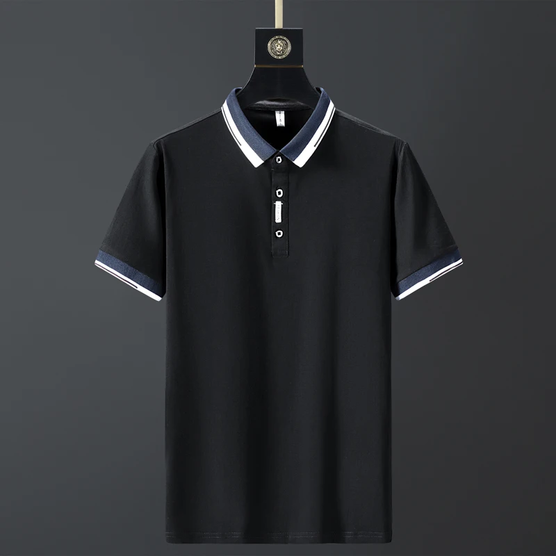 

summer casual polo shirts men 2023 cotton Fashion Striped Short Sleeve Polos Men Brand Quality Baggy Men Clothing