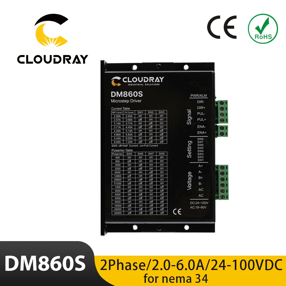 Driver de Motor Deslizante 24100vdc 1880vac para Nema 34 Stepping Motor Controlador Cnc Máquina de Gravura Dm860s Acionador do motor
