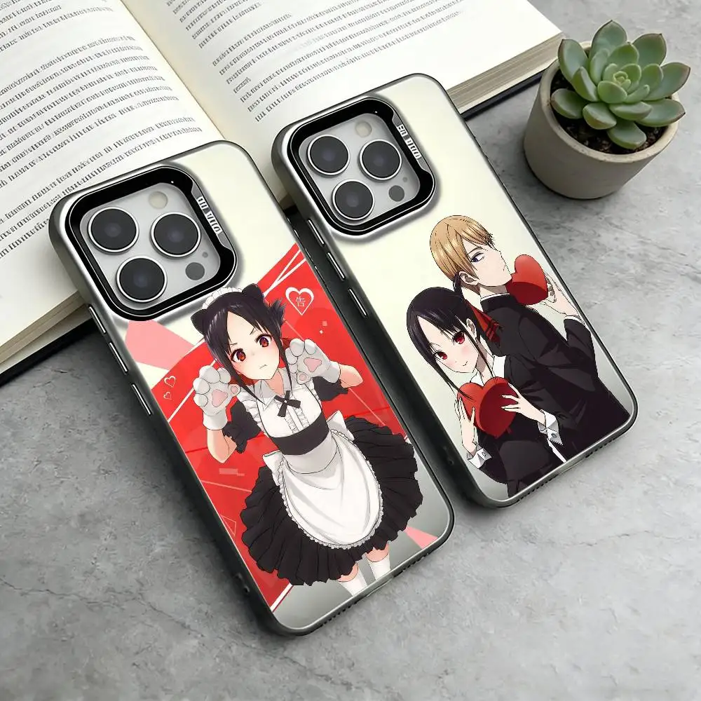 Фото Чехол для телефона Kaguya-sama Love is War-R для iPhone 17, 16, 15, 14, 13, 12, 11 Plus, Pro Max, XS, цветной серебристый чехол-фунда. №1