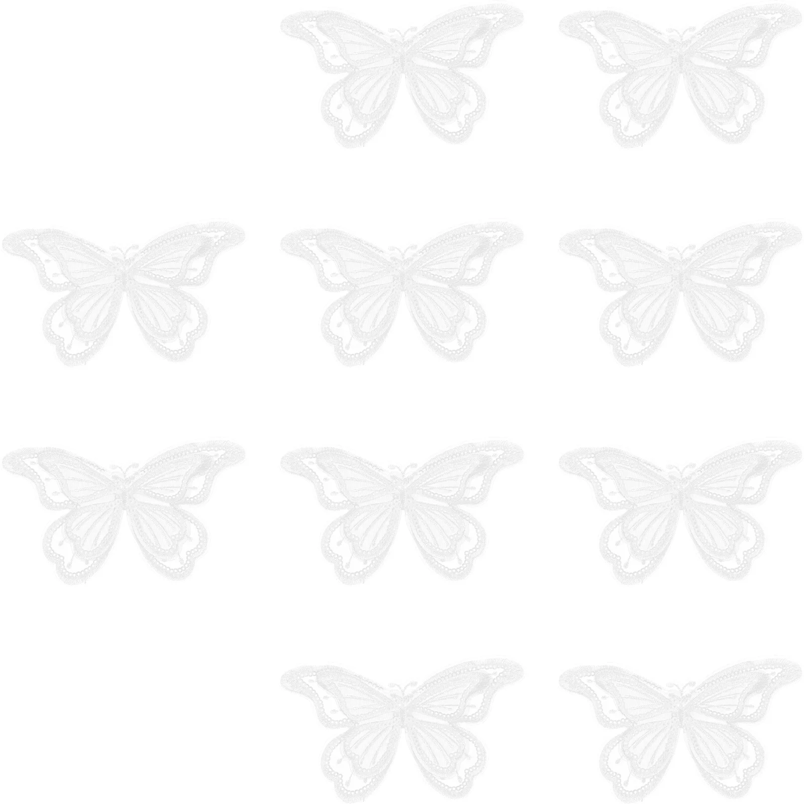 

10 Pcs Iron Patches Jeans Butterfly Three-dimensional Wedding Dress Fabric Clothes