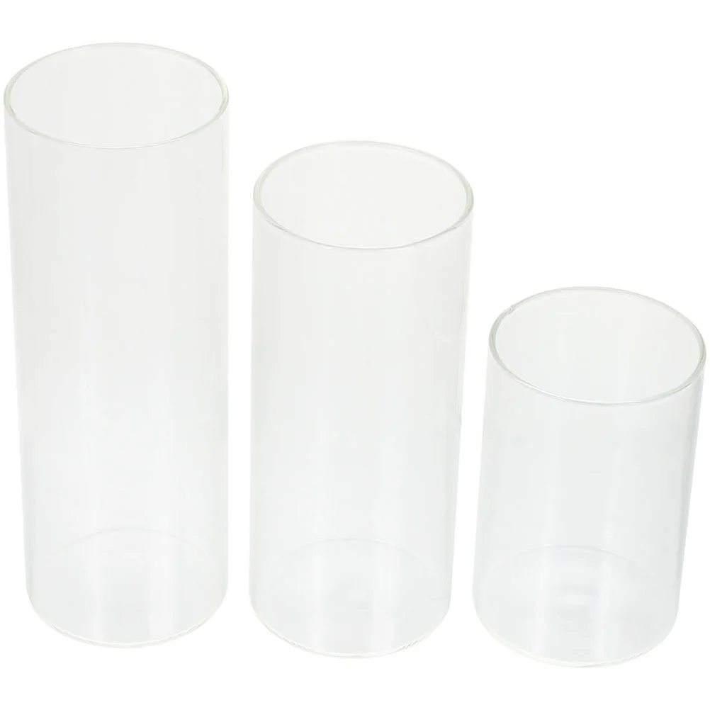 

3 Pcs Transparent Cup Desktop Glass Tealight Holder Vintage Christmas Decorations Small Dried Flower Party White Home