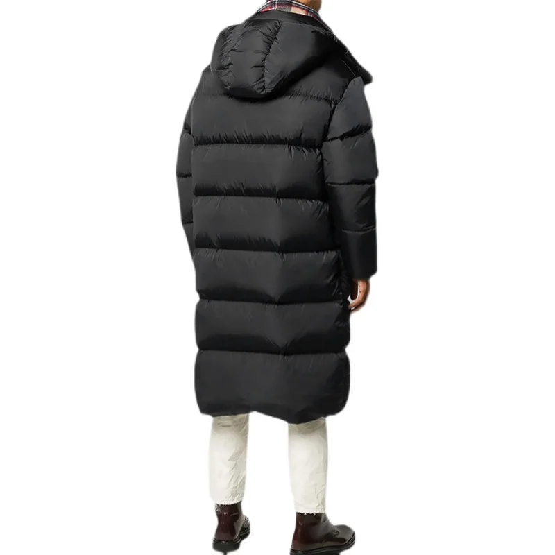 off-Season down Jacket Men's Mid-Length over-the-Knee Trendy Handsome Warm European and American plus Thick Coat Cotton Clothes