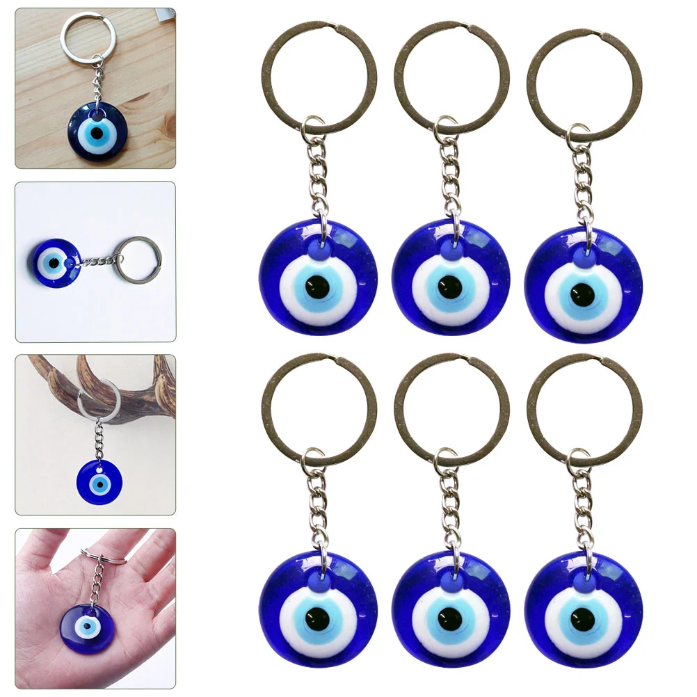 

Eye Evil Keychain Key Pendant Blue Ring Charms Purse Charm Turkish Hanging Car Lucky Handbag Keyring Good Ornament Luck Beads