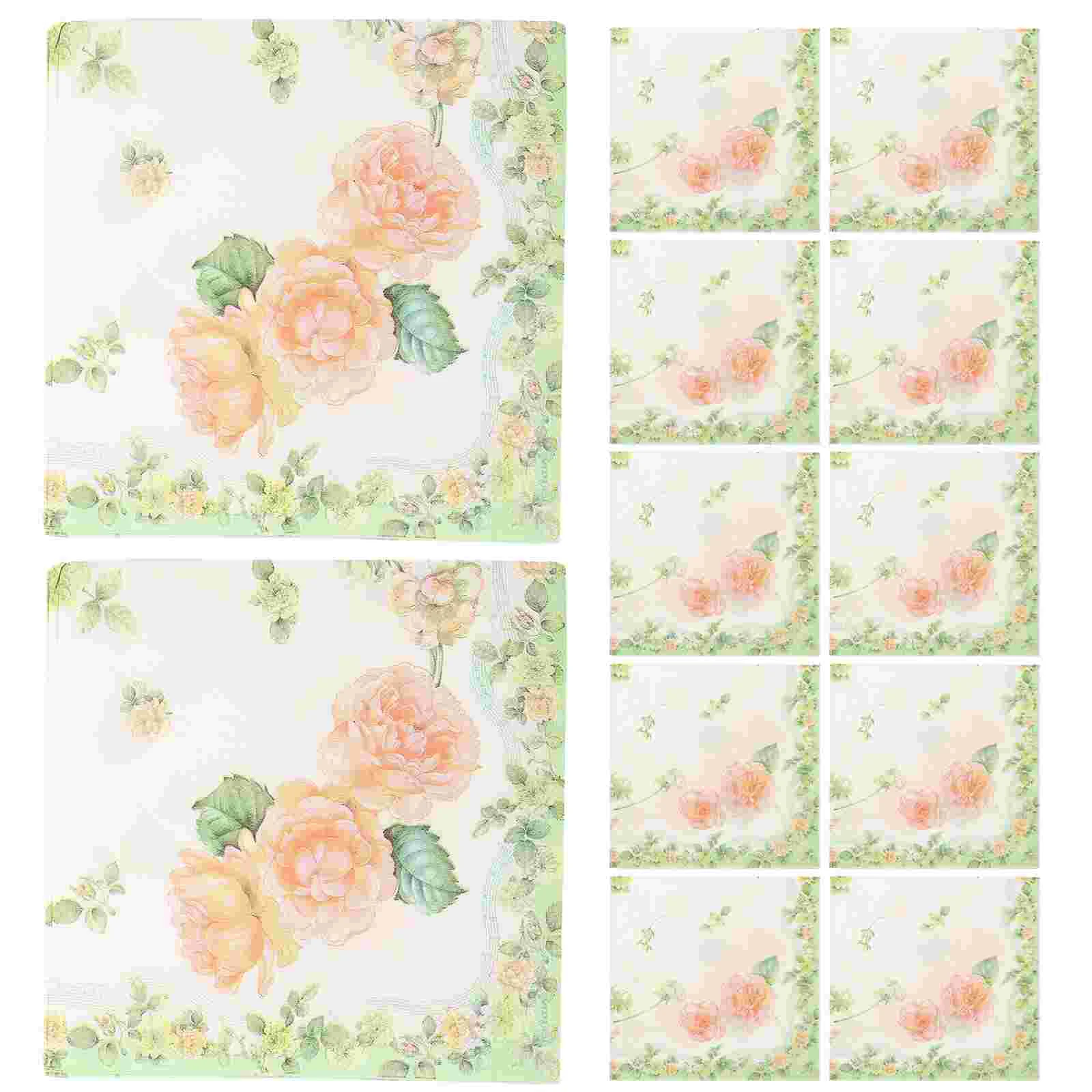 

5 Packs Tableware Decorative Holiday Napkins Banquets Party Supplies Hand Towels Disposable Rose Square Household