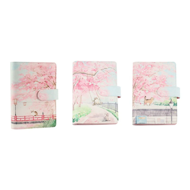 

Cherry Blossom Sakura 80 Sheet A6 Loose-Leaf Notebook Journal Agenda Planner Set Stationery,Hand Account Book