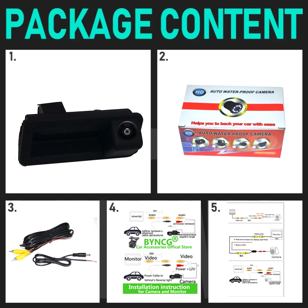 

BYNCG 170° AHD Vehicle Rear View Camera For Ford Focus 2C 3C Sedan Mondeo 2/4 Fiesta Land Rover Range Rover Freelander 2 Car