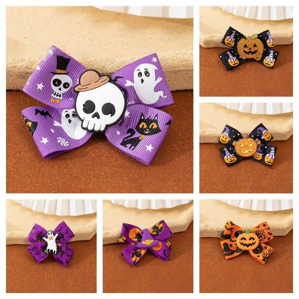 Заколка для волос в виде призрака с бантом на Хэллоуин модная шпилька глазным