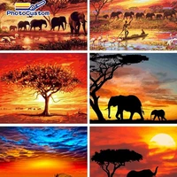 photocustom diy pictures by number elephant kits painting by numbers animals drawing on canvas handpainted paintings home decor