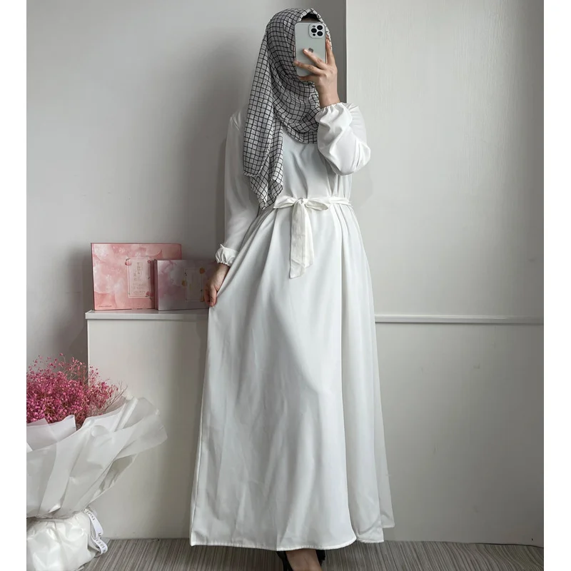 Muslim Fashion Dress Dubai Ladies Abaya Solid Color Long Dress Robe Abayas for Women Vestidos Largos Islamic Clothing African