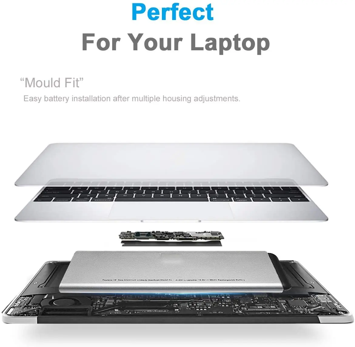 Upgrade A1281 A1286 New Laptop Battery for MacBook Pro 15'' (2008 Version) MB772 MB470LL/A MB471LL/A MB772J /A -10.8V 56WH