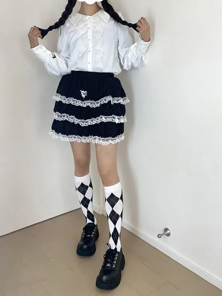 Женская мини-юбка для косплея черная Готическая танцев в стиле Kpop эластичная