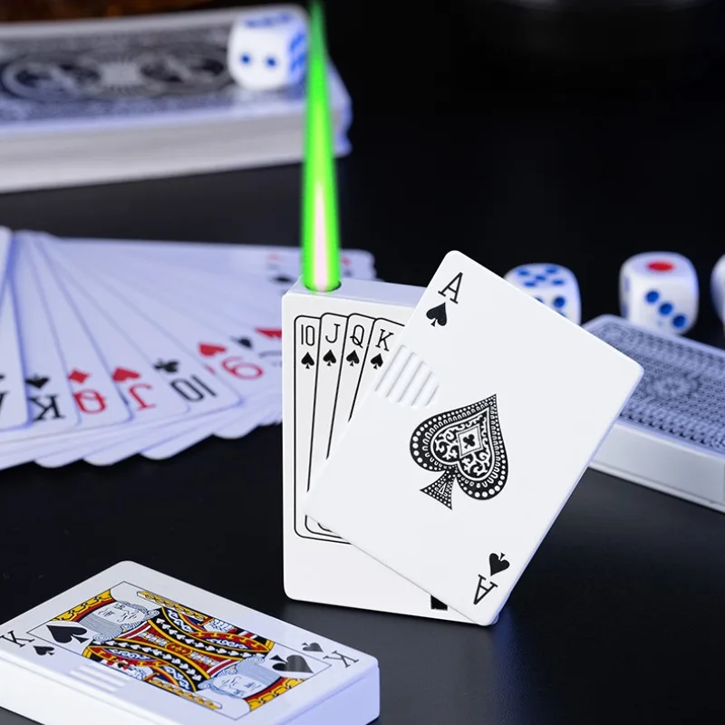 Креативная газовая зажигалка Joker Poker портативная уличная ветрозащитная