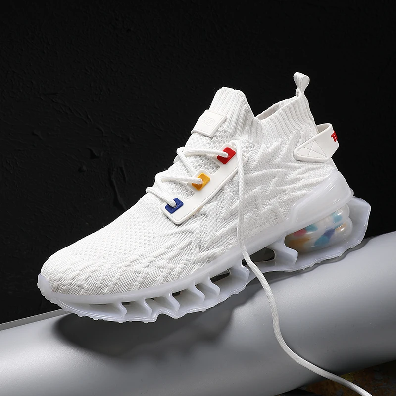 

Blade Sneakers For Men Running Sports Shoes Fashion Thick Bootom Socks Footwear Anri-skid Damping Walking Zapatillas Hombre New