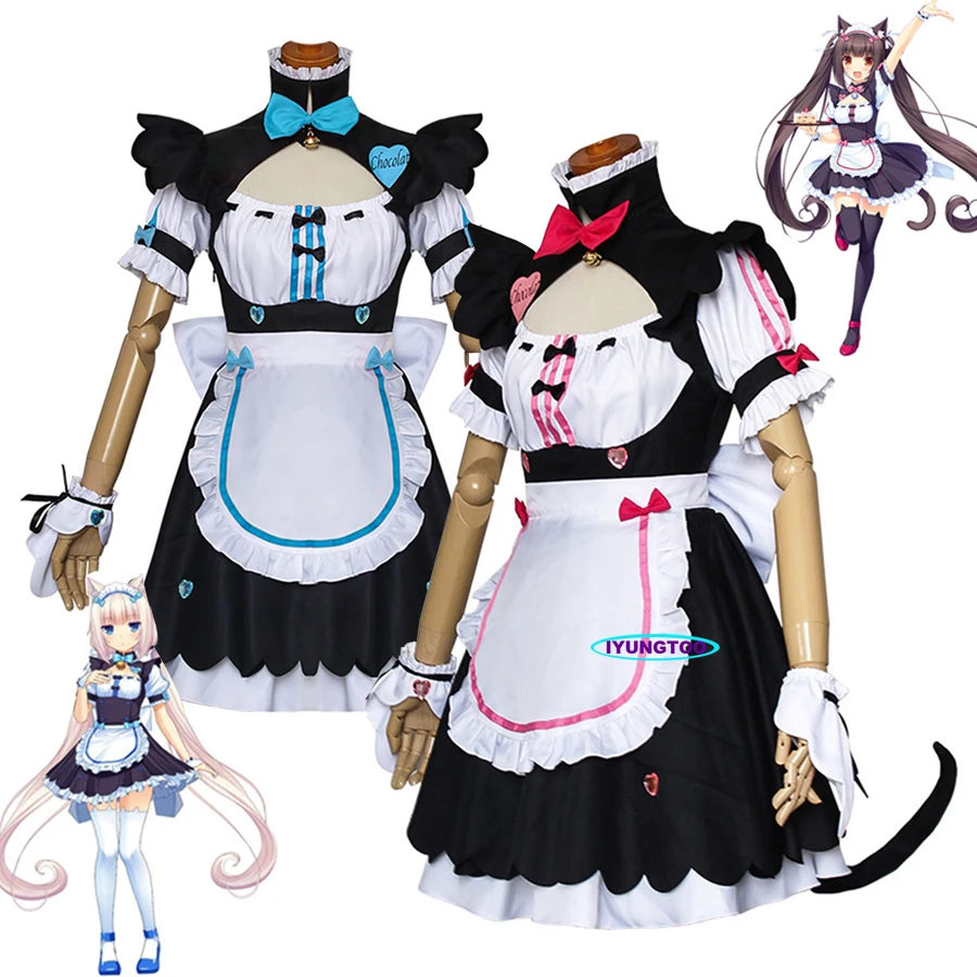 

Аниме Chocola NEKOPARA косплей горничной костюмы Chocola Ванильная горничная Платье кошка девушка игра Nekopara сексуальные милые платья женская форма