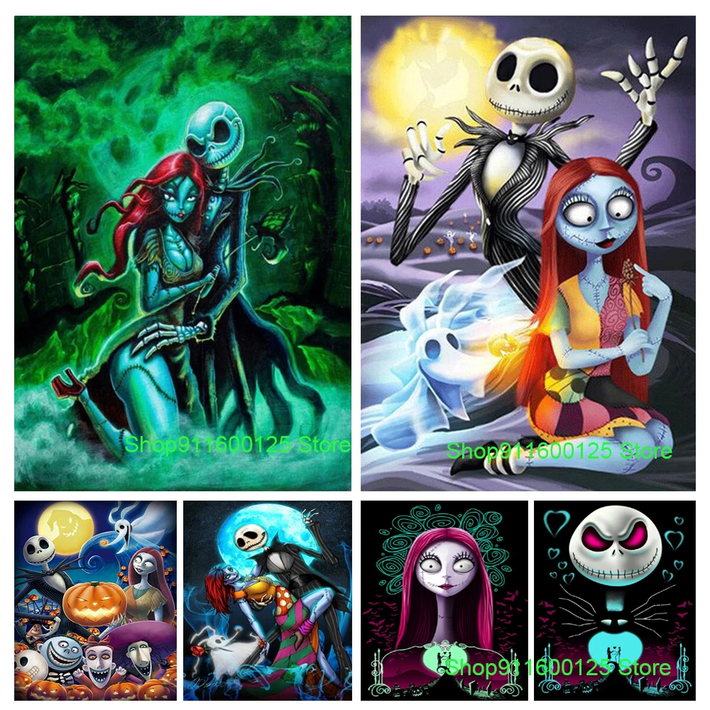 

Алмазная живопись «Кошмар перед Рождеством», алмазная 5D Вышивка «сделай сам», вышивка крестиком, мозаика, домашний декор, H0010