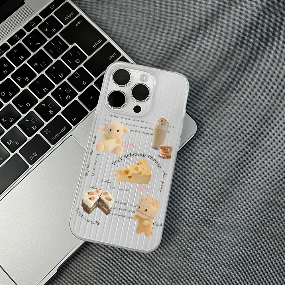 Чехол для телефона с изображением милого торта и сыра iPhone 12 11 13 14 15 Max Pro Plus
