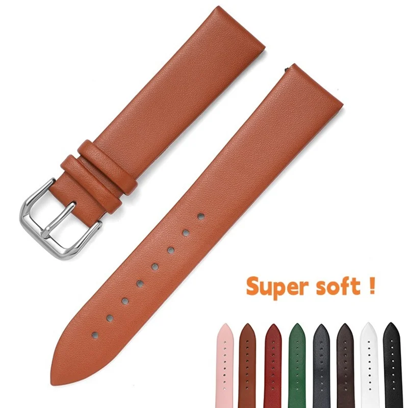 

Soft Ultra-thin Leather Watchband 8mm 10mm 12mm 15mm 16mm 17mm 18mm 19mm 20mm 21mm 22mm Watch Strap Band Bracelet for IWC OMEGA