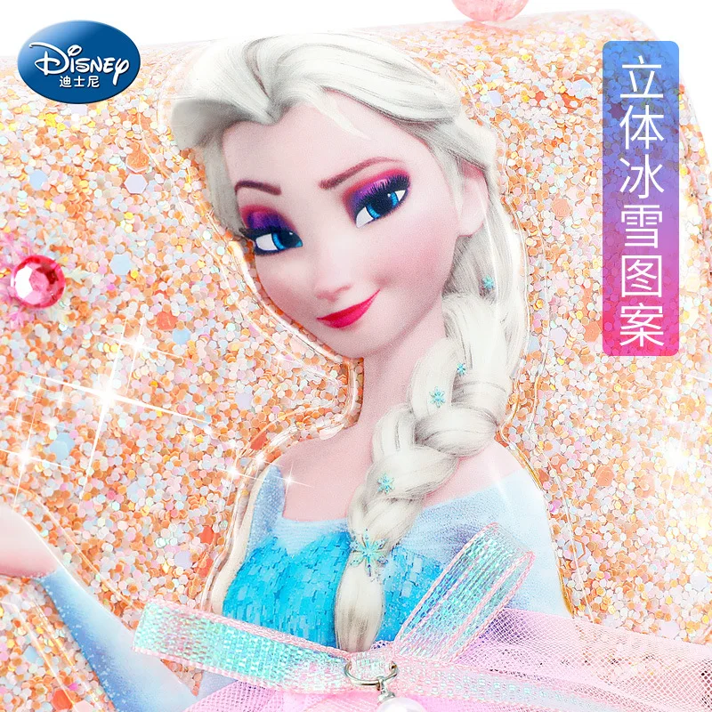 2022 New high-quality original Disney children's handbag, luxury ice princess image girl messenger bag
