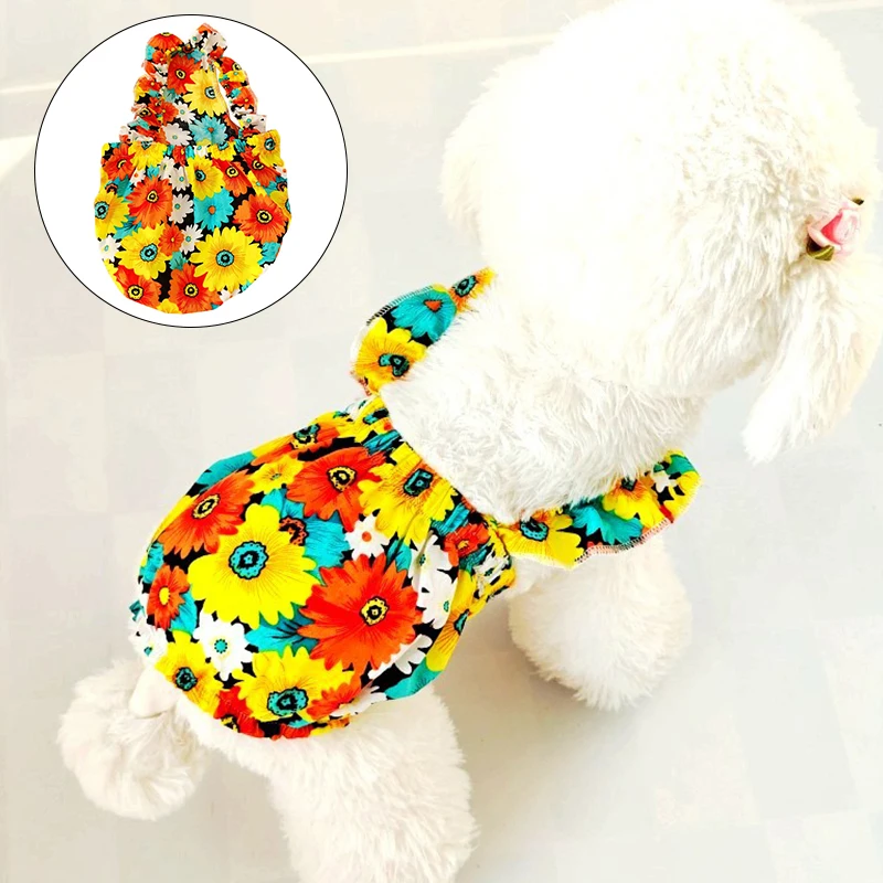 

Одежда для собак, платье принцессы, милая летняя юбка на подтяжках для домашних животных, платье с подсолнухом, супермаленькая тонкая Милая ...