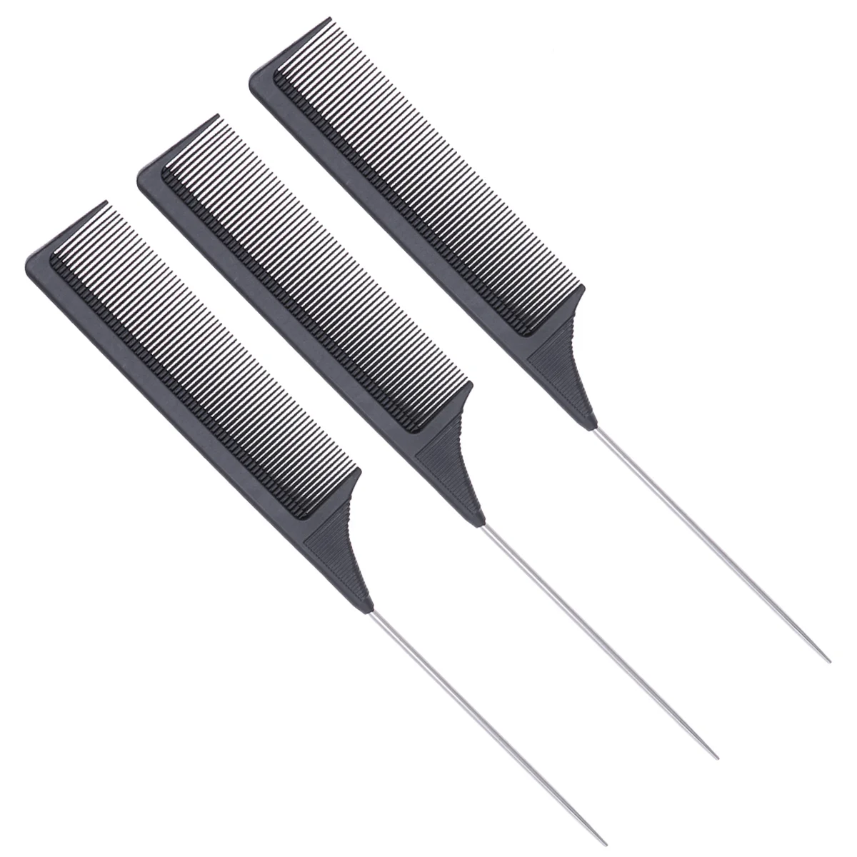 

3pcs Hair Combs Heat Resistant Comb Metal Rat Tail Combs Hair Comb with Handles Heat Resistant Hair Combs Barber Hair Combs