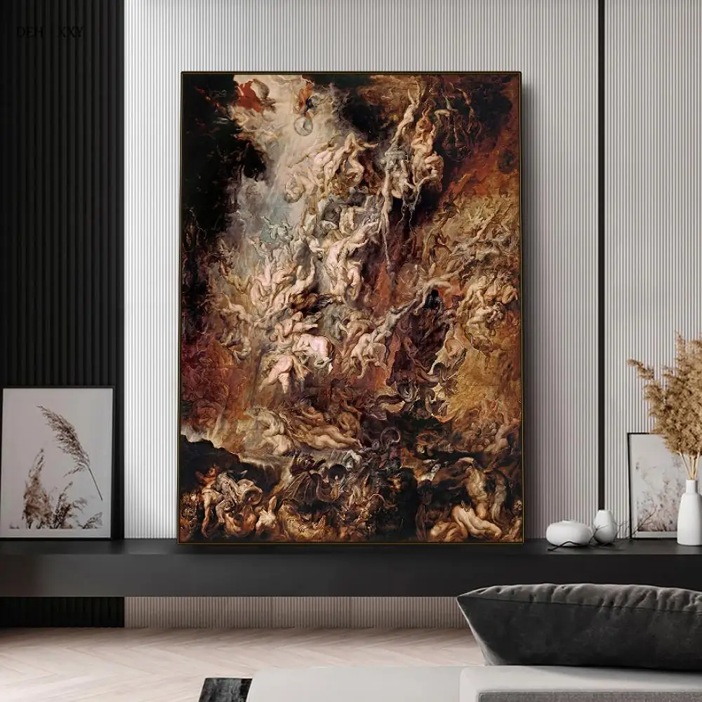 

​The Fall of the Damned Abstract Canvas Interior Paintings Prints Nordic Personalized Aesthetic Posters Pictures Room Decor