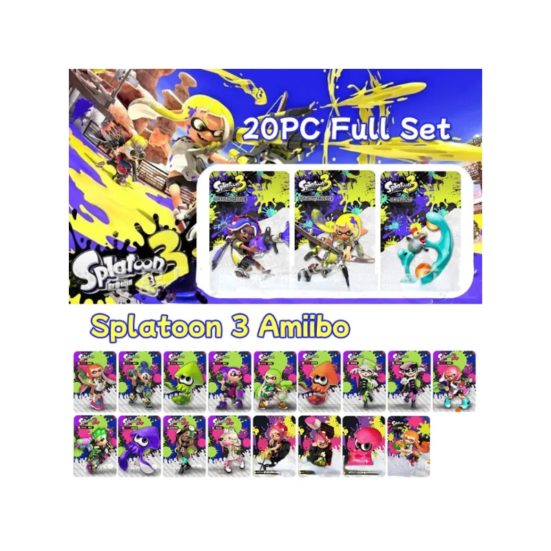 

New 20PCs Jet Warrior Amiibo Card Jet Amiibo Splatoon Amiibo Crossover Card 1-3 Universal